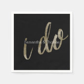 Serviette En Papier Aquarelle Noire Or Je Fais (Devant)