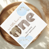 Serviette En Papier Aquarelle notre petit ours un bébé anniversaire