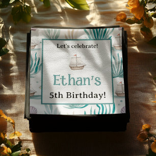 Serviette En Papier Aquarelle Océan Enfants Nautique