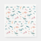 Serviette En Papier Aquarelle Océan Motif d'animaux marins (Devant)