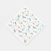 Serviette En Papier Aquarelle Océan Motif d'animaux marins (Coin)