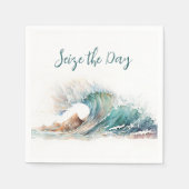 Serviette En Papier Aquarelle Ocean Wave (Devant)
