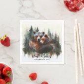 Serviette En Papier Aquarelle Oears Rustic Wilderness Mariage (En situation)