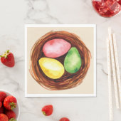 Serviette En Papier Aquarelle OEufs de Pâques. (En situation)