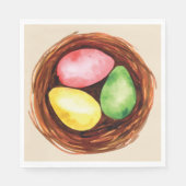 Serviette En Papier Aquarelle OEufs de Pâques. (Devant)