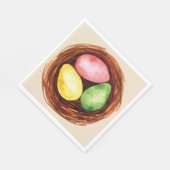 Serviette En Papier Aquarelle OEufs de Pâques. (Coin)