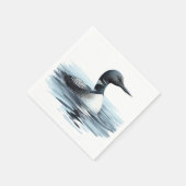 Serviette En Papier Aquarelle Oiseau commun Loon Nature Art (Coin)