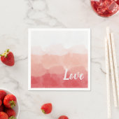 Serviette En Papier Aquarelle Ombre rouge et rose Gradient Love (En situation)
