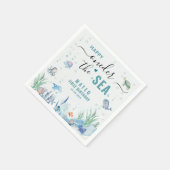 Serviette En Papier Aquarelle One der La mer 1er anniversaire (Coin)