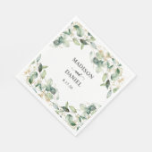 Serviette En Papier Aquarelle or Eucalyptus Mariage serviettes (Coin)