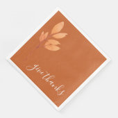 Serviette En Papier Aquarelle orange brûlée Donnez Merci Thanksgiving (Coin)