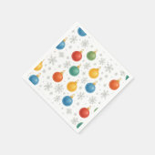 Serviette En Papier Aquarelle - Ornements de Noël et flocons de neige  (Coin)