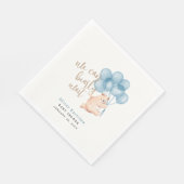 Serviette En Papier Aquarelle Ours Bleu Baby shower classique R (Coin)