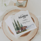 Serviette En Papier Aquarelle Ours Bois Baby shower