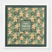 Serviette En Papier Aquarelle pain d'épices homme pastel vert sauge (Devant)