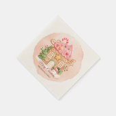 Serviette En Papier Aquarelle pain d'épices Maison Noël Fête (Coin)