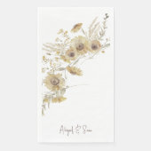 Serviette En Papier Aquarelle Pale Tournesols Personnalisé (Devant)