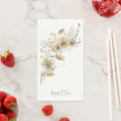Serviette En Papier Aquarelle Pale Tournesols Personnalisé (En situation)