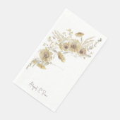 Serviette En Papier Aquarelle Pale Tournesols Personnalisé (Coin)