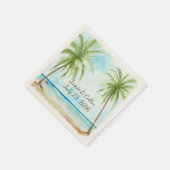 Serviette En Papier Aquarelle Palm Tree Papier de mariage personnalisé (Coin)