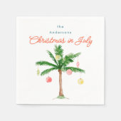 Serviette En Papier Aquarelle Palm Tree Xmas Juillet BBQ Summer Party (Devant)