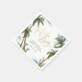 Serviette En Papier Aquarelle Palm Trees Baby shower tropical Aloha (Coin)
