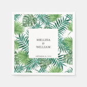 Serviette En Papier Aquarelle palme tropicale feuille mariage (Devant)