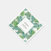 Serviette En Papier Aquarelle palme tropicale feuille mariage (Coin)