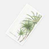 Serviette En Papier Aquarelle Palmes tropicales Personnalisées (Coin)