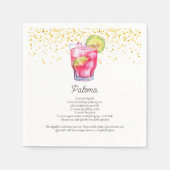 Serviette En Papier Aquarelle Paloma Custom Drink Cocktail Recette (Devant)