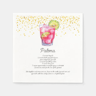 Serviette En Papier Aquarelle Paloma Custom Drink Cocktail Recette