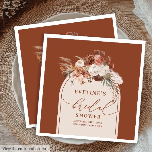 Serviette En Papier Aquarelle Pampas Pampas Paillotes florales serviet