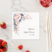 Serviette En Papier Aquarelle papier Baby shower rose (En situation)