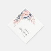 Serviette En Papier Aquarelle papier Baby shower rose (Coin)