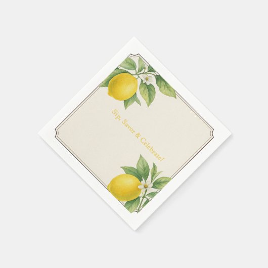 Serviette En Papier Aquarelle Papier citron (Coin)