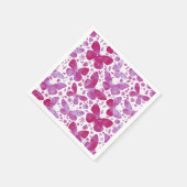 Serviette En Papier Aquarelle papillon Magenta Rose (Coin)