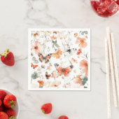 Serviette En Papier Aquarelle Papillon Meadow Jolie (En situation)