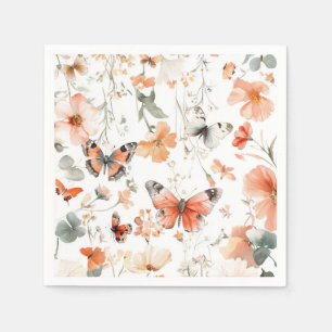 Serviette En Papier Aquarelle Papillon Meadow Jolie