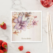 Serviette En Papier Aquarelle Party Boho rose Fleurs Élégant (En situation)