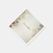 Serviette En Papier Aquarelle Party Golden Eucalyptus Foliage brillant (Coin)