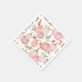 Serviette En Papier Aquarelle Pastel Citrouille rose Baby shower Rose (Coin)