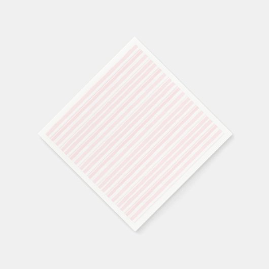 Serviette En Papier Aquarelle Pastel Motif en bande rose (Coin)