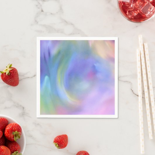 Serviette En Papier Aquarelle Pastel Rainbow - Toutes les options (En situation)