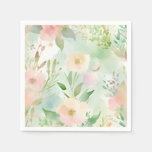 Serviette En Papier Aquarelle Pastel Springtime (Devant)