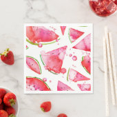 Serviette En Papier Aquarelle pastèque 1 (En situation)