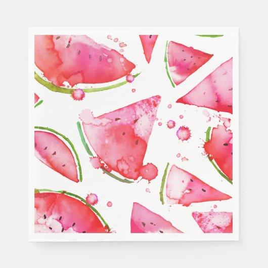 Serviette En Papier Aquarelle pastèque 1 (Devant)