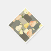 Serviette En Papier Aquarelle Patchwork Motif (Coin)
