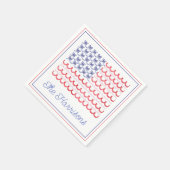Serviette En Papier Aquarelle Patriotique Bow American Drapeau (Coin)