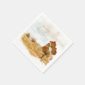 Serviette En Papier Aquarelle Paysage Mariage Automne Gold ID786 (Coin)