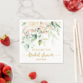 Serviette En Papier Aquarelle Peach rose Blush Fête des mariées (En situation)